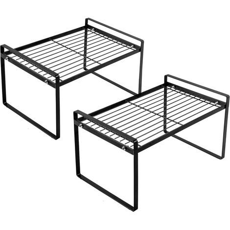 Set mit 2 Küchenregalen für Schränke, Arbeitsplatten, Kleiderschränke, Badezimmer, Schlafzimmer, Büro, platzsparend, stapelbare Stahlkonstruktion, rostfrei und oxidationsbeständig