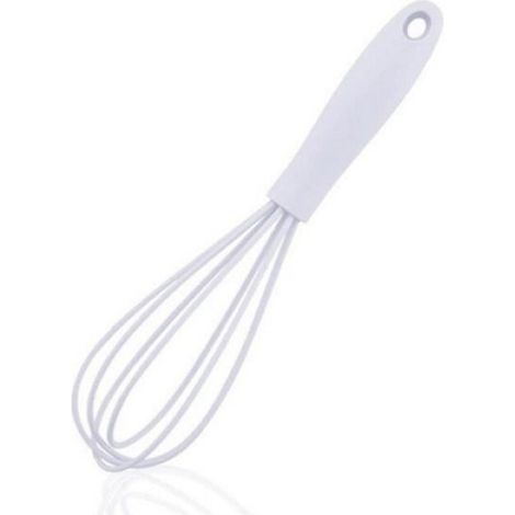 Fouet - Batteur À Œufs En Silicone Antidérapant - Cuisine - 17x4x4 Cm - Blanc