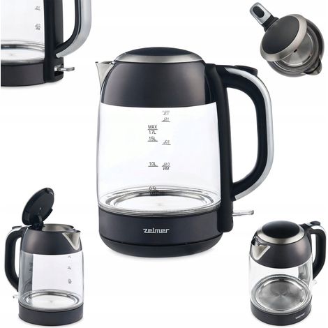Zelmer ZCK8025 Hervidor eléctrico de acero inoxidable y vidrio 1,7L