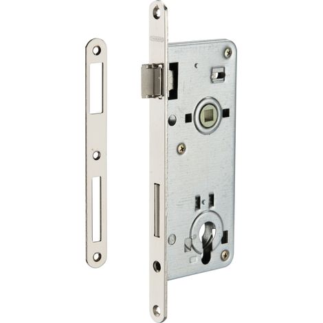 THIRARD - Boitier de serrure encastrable à cylindre pour porte d'entrée, axe 50mm, bouts ronds, zingué - THIRARD (1/3)