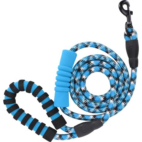 Reflektierende Sicherheitsleine für mittelgroße und große Hunde, ideal zum Laufen, Spazierengehen und Training (blau) (1/5)