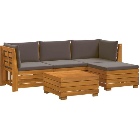 Maison Exclusive - Outdoor-Sofagarnitur mit Kissen 5 Stück Braun