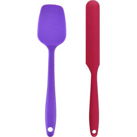 Spatule - Racloir Cuisine Mini En Silicone - Pour Pâtisserie Et Cuisson - Lot De 2 (1/5)