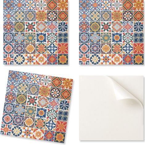 Azulejos decorativos autoadhesivos de vinilo con dise帽o de mosaico, 20x20x20 cm.