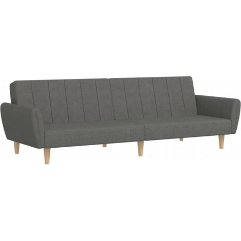 Canapé  Sofa-lit à 2 places gris clair tissu (1/5)