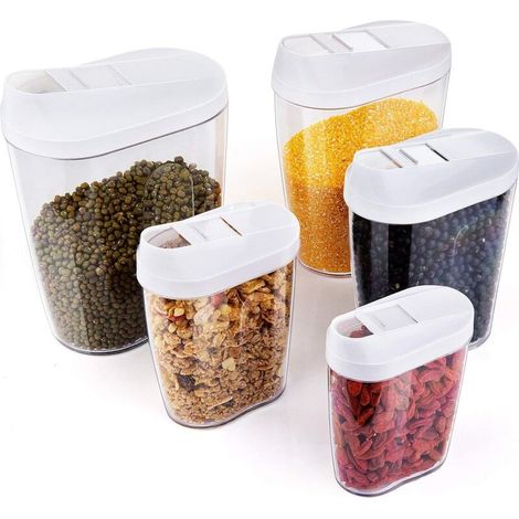Boîtes de Conservation Alimentaire Hermétiques pour Céréales – Lot de 5 (1/4)