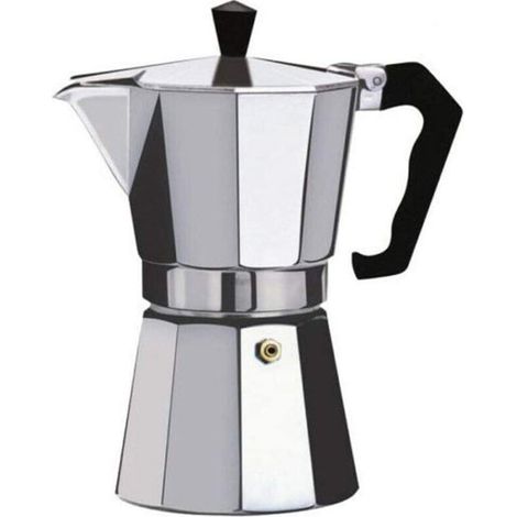 Italian coffee maker, made of high quality die-cast aluminium, suitable for gas, electric or glass ceramic hobs (150 ml) (1/5)