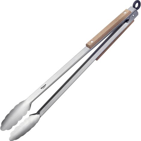 Westmark Pinza per Grigliare e Servire, Con Manici in Acciaio Inox e Impugnature Parzialmente in Legno, Lunghezza: 44 cm, Acciaio Inox/Legno, Classic Wood Maxi, Argento/Marrone, 16292270 (1/5)