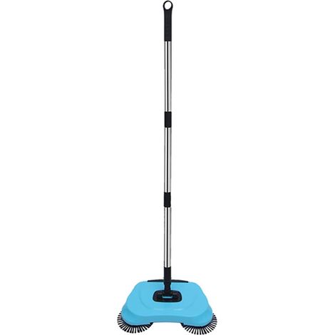 Ensemble balai et aspirateur manuel 3 en 1 avec long manche - Balayage, nettoyage, aspiration -bleu (1/5)