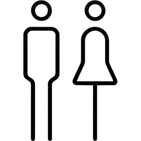 Signalétique pour toilettes hommes et femmes , panneaux de porte plats 2D , , commerces , hôtels , c (1/5)