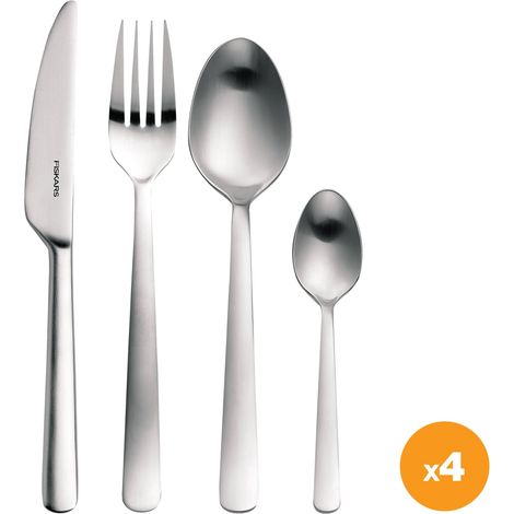 Juego de cubiertos FISKARS de acero inoxidable mate para 4 personas - 16 piezas