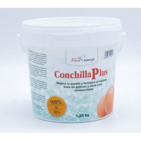 CONCHILLA Plus - Conchilla de ostra para gallinas - Mejora Calidad del Huevo - Previene carencias nutricionales - Facilita digestión del Ave - 1,25 kg