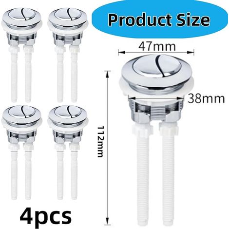 Boutons de Chasse d'Eau 38mm,Double Bouton Poussoir WC,Mécanisme Économiseur d'Eau, (1/2)