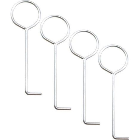 Clé à bonde 4 pièces - Crochet en acier inoxydable 304 - Extracteur de grille de douche - Outil de démontage de bonde - (1/4)