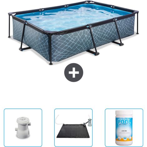 Exit Pool Rechteckig - Steinoptik - 300x200x65 cm - 4-teilig SCB80 (1/3)