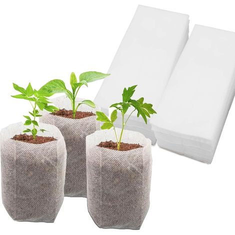 Lot De 200 Sacs Non Tissés Pour Pépinière,Semis En Tissu Conteneur Pochette De Plantes,Sacs De Pépinière Non Tissés Pour Semis,Sachets En Tissu Non Tissé Pour Plantes (1/5)