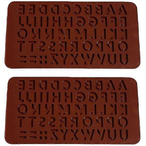 Moules en silicone en forme de lettres et moules à chocolat numériques, ensemble de 2 pièces, pour la décoration de gâteaux d'anniversaire. (1/5)