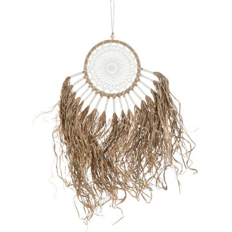 Attrape-Rêves Déco en Raphia "Franges" 65cm Naturel