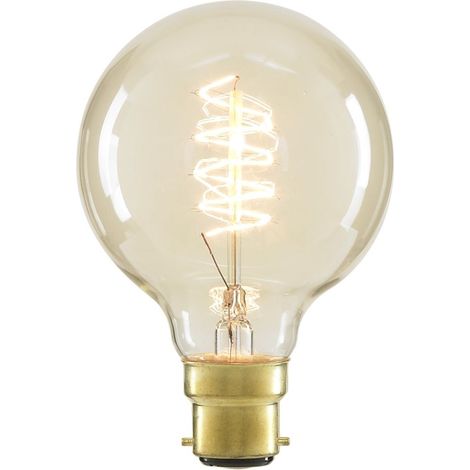 Litecraft Light Bulb B22 Bayonet Cap 40 Watt Filament Globe Lamp - Clear Tint