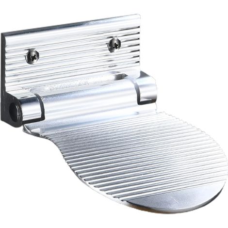 Repose-pieds de douche pliable en aluminium antirouille, support pour rasage et équilibre, design compact argenté ou noir, installation murale facile (1/5)
