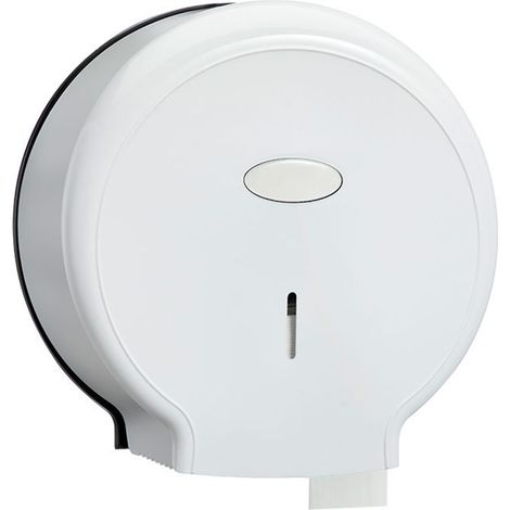 Distributeur de papier toilette Jumbo sans poinon support mural étanche support de distributeur de mouchoirs en rouleau unique pour salles de bains blanc (1/2)