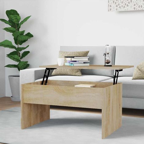 Table basse Table d'appoint pour Salon Chambre - Chêne sonoma 80x50,5x41,5 cm Bois d'ingénierie BV521485 - BonneVie (1/5)