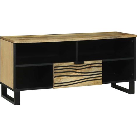 TV Cabinet with Drawer Brown 105 x 33 x 46 cm Solid mango wood vidaXL (1/5)