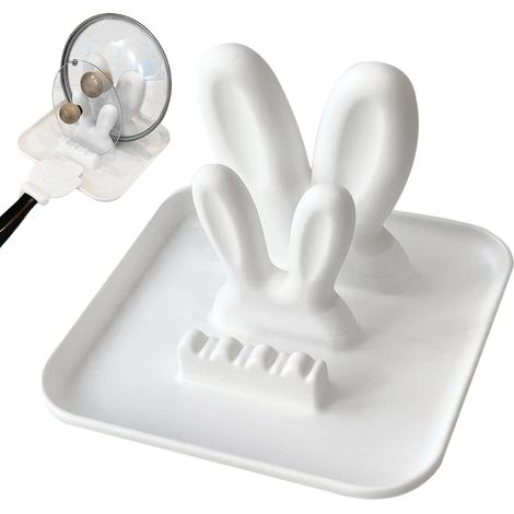 Soporte de silicona para cucharas, soporte para tapas de ollas, soporte para tapas de ollas con forma de oreja, soporte para tabla de cortar