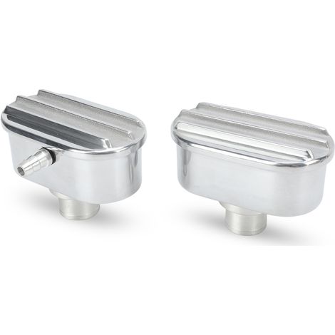 Kit combiné reniflard de cache-culbuteurs en aluminium poli ovale à ailettes 6100FP pour remplacement (1/5)