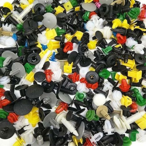 Rivets Plastiques - 500 Pièces - Diamètre 6 à 10 mm - Pour Réparation Automobile et Assemblage Intérieur - Kit Complet avec Outil de Démontage (1/4)