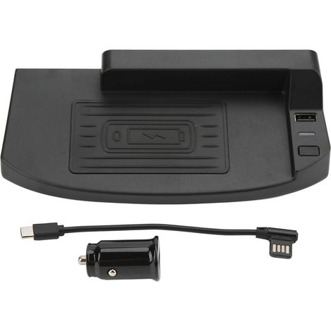 Chargeur de voiture sans fil Qi QC3.0 15 W pour Ford Mustang (modèles 2015-2021), avec port USB et tapis de chargement noir. (1/5)