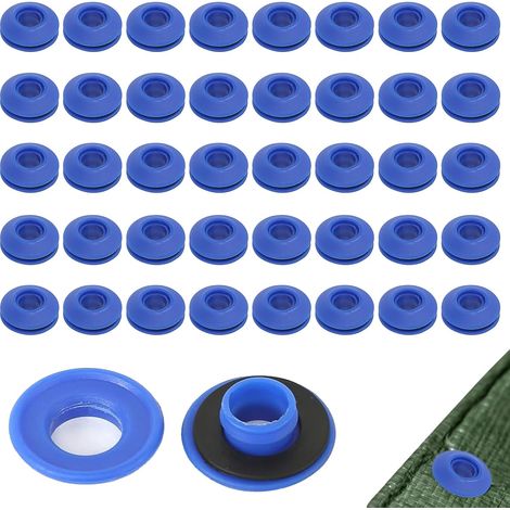 28 x 28x 12Mm Œillet de Bâche Auto Bloquant en Plastique 40 Pièces Oeillets pour Bâche en Plastique À Clipser Ensemble D'oeillets en Plastique pour Tissus pour Bâche de Piscine Bâche Rideaux Tentes (1/5)
