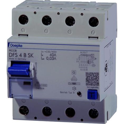 Doepke 09134998 interruptor automático azul de 4 polos