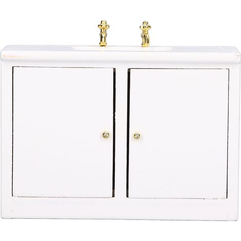 Meuble vasque miniature à l'échelle 1:12, reproduction fidèle d'une scène de vie réelle, accessoires de décoration miniatures pour maison de poupée. (1/5)