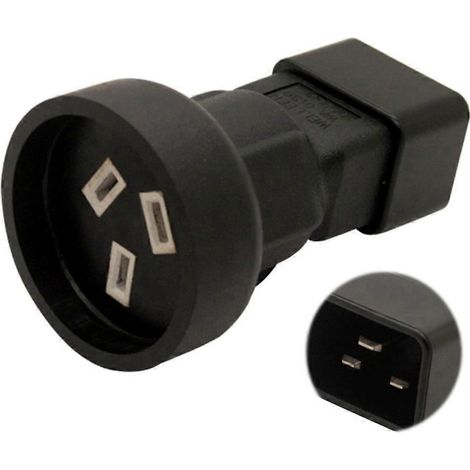 Adaptateur de câble d'alimentation pour ordinateur avec prise IEC320-C14/C20 à 3 broches vers prise de conversion SAA-C20- (1/5)