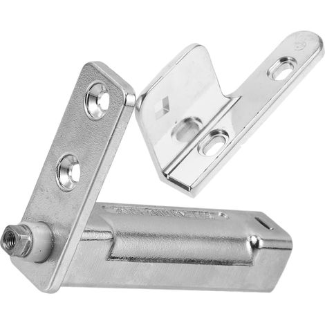 Charnière de Porte de Réfrigérateur Set de Pièces en Métal Argenté Ajustable et Facile à Installer, Lot de 2 pour Remplacement et Fermeture Automatique (1/5)