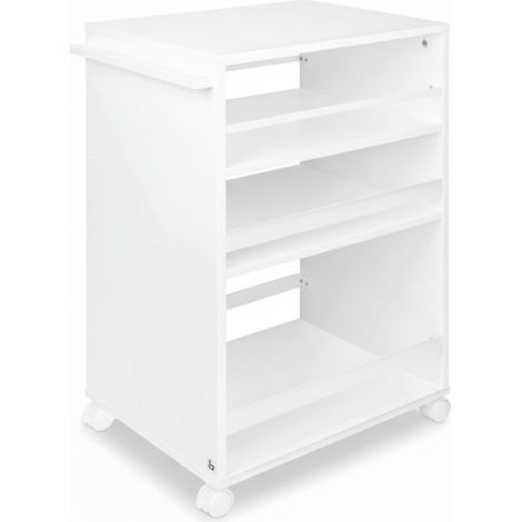 Chariot de service en niche sur roulettes avec 3 Bengt 50x38x79cm blanc (1/5)