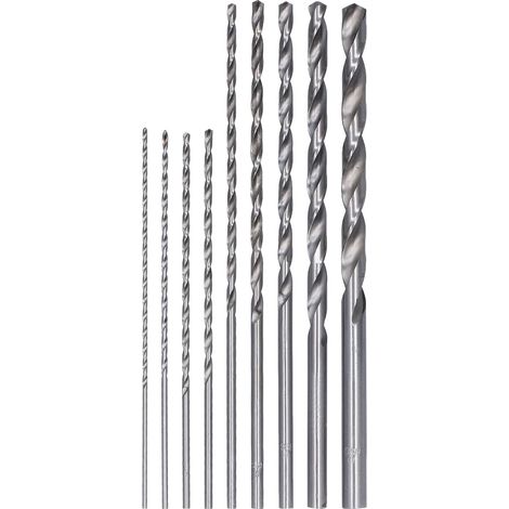 9 pièces foret hélicoïdal Kit d'outils de forage en acier à grande vitesse extra long pour le bois en plastique (1/5)