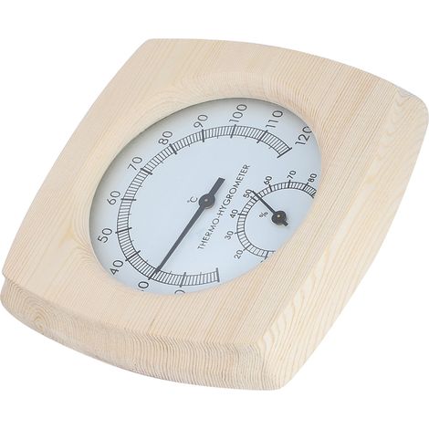 Thermomètre-hygromètre en bois, accessoire pour salle de bain et sauna (1/5)