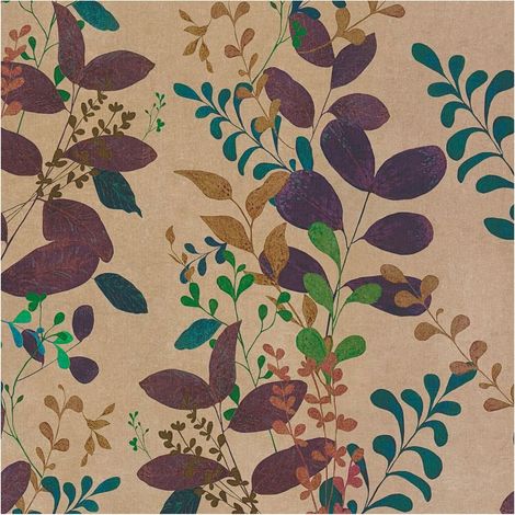 Country style wallpaper wall Profhome 791867 hot embossed non-woven wallpaper slightly textured with floral ornaments matt brown purple turquoise blue ochre brown 5,33 m2 (1/5)