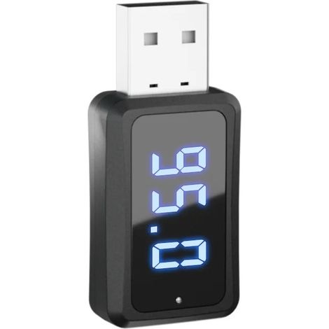 Émetteur FM Bluetooth 5.4 pour voiture avec microphone, adaptateur audio USB, appels mains libres, lecteur de musique et batterie externe USB (1/5)