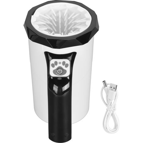 Nettoyeur automatique de pattes de chien, multifonction, poils en Silicone puissants, rechargeables, portables, pour grands chiens, noir et blanc (1/5)