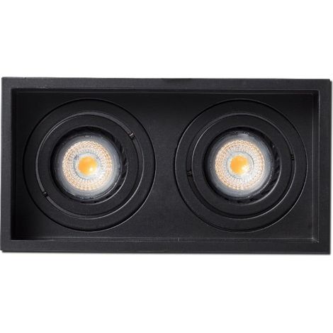 ACRE Empotrable de techo negro orientable cuadrado 2 luces