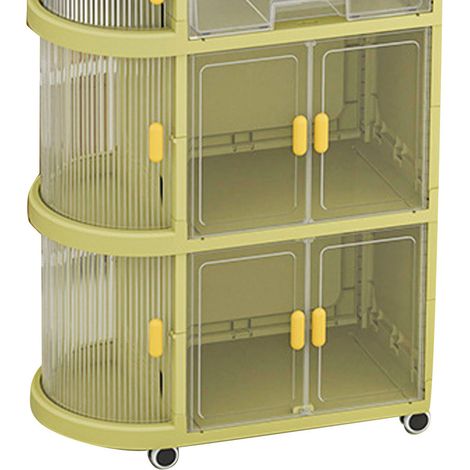 Aucune installation requise. Poussette pliable, armoire de rangement pour articles de bébé, étagère mobile pour chambre à coucher. (Vert Chutang) (1/5)