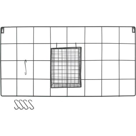 Support Mural 5 Crochets Design "Filaire" 60cm Noir (1/4)