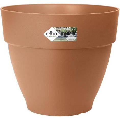 ELHO Pot de fleurs rond Vibia Campana - Ø 55 x H 47 cm - Extérieur - 100% recyclé - Marron (1/5)