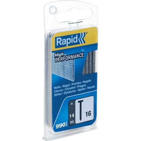 RAPID - Clous Acier Galvanisé - n°16/14mm - Blister 990, idéal pour la menuiserie, les panneaux de bois, les plinthes et les meubles légers - (40109554) (1/3)