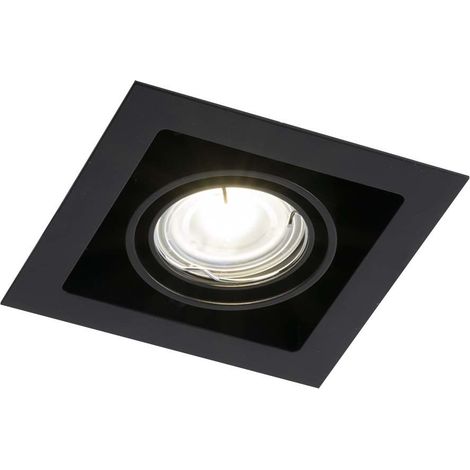 Faretto incasso quadrato nero orientabile GU10 10W Shilo (1/2)