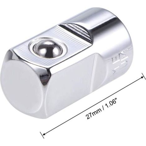 Adaptateur Douille Réducteur 1/4 Pouce Femelle à 1/2 Pouce Male en Cr-V Acier (1/2)
