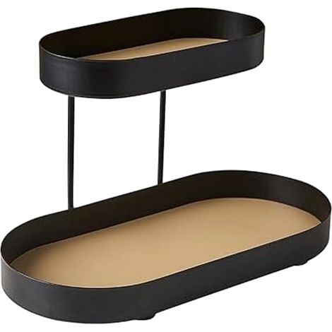 aus schwarzem Leder und Eisen für Kommode Kosmetik